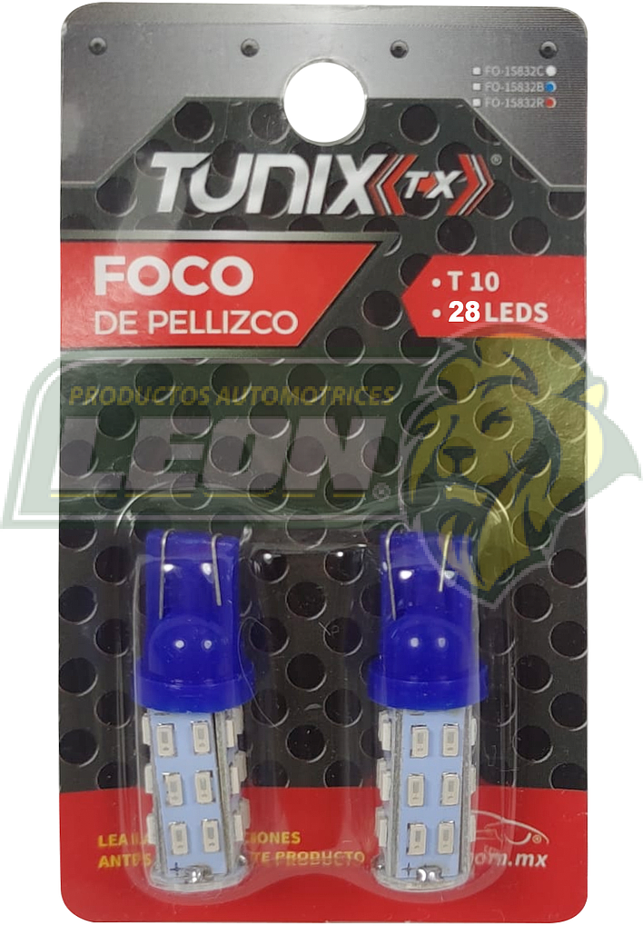 FOCO TIPO PELLIZCO DE 28 LEDS AZUL (JGO c/2 pz.) TUNIX