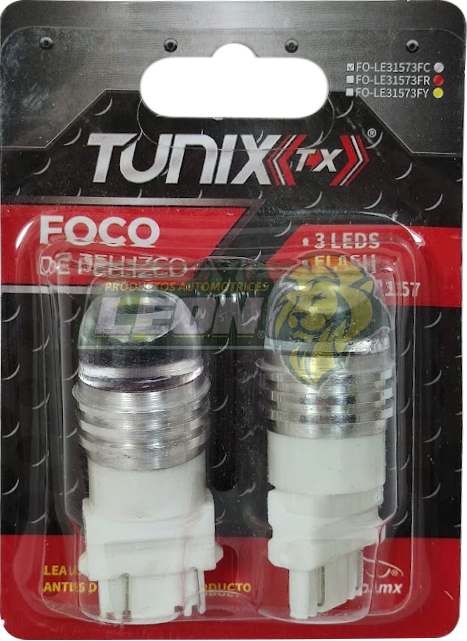 FOCOS 3157 DE 3 LEDS CON CUBIERTA ACRILICA, FUNCION FLASH BLANCO
