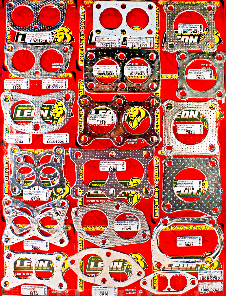 MUESTRARIO DE JUNTAS DE ESCAPE “A” (CUADRADA, RECTANGULAR Y ANTIFAZ)