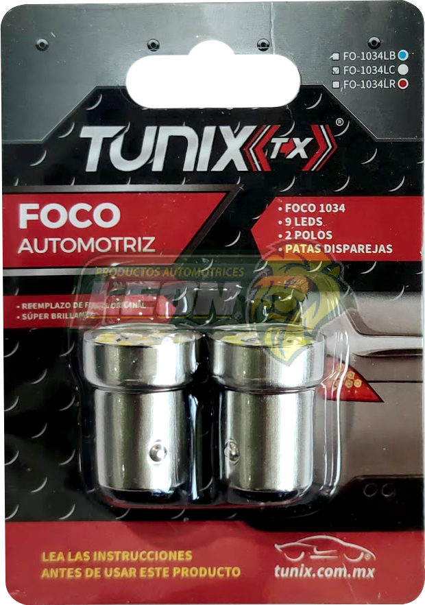 FOCO 1034 12V 9 LEDS 2 POLOS P/DISPAREJAS BLANCO (JGO. c/2 pz.) TUNIX