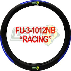 FUNDA P/VOLANTE VINIL NEGRA RACING C/REFLEJANTE AZUL UNIVERSAL