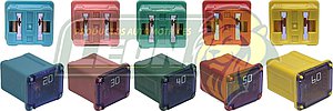 FUSIBLE TIPO MUELA CORTO 20, 30,40,50,60 amp. (ESPECIFICAR AMPERAJE)