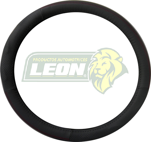 FUNDA P/VOLANTE T/PIEL NEGRA LISA Y  C/HOYOS UNIVERSAL