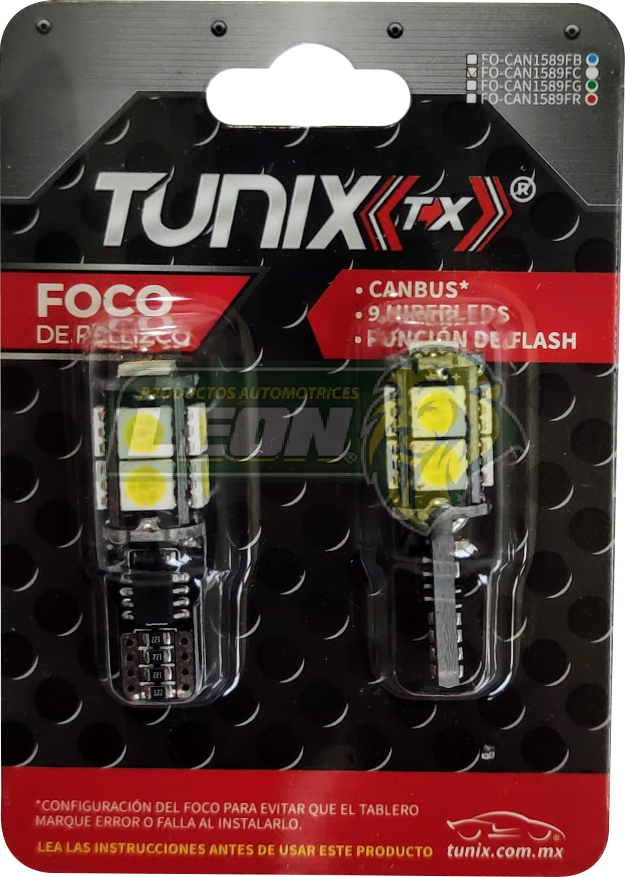 FOCO PELLIZCO 9 HIPERLEDS 12V C/CANBUS ROJO (JGO c/2 pz.) TUNIX