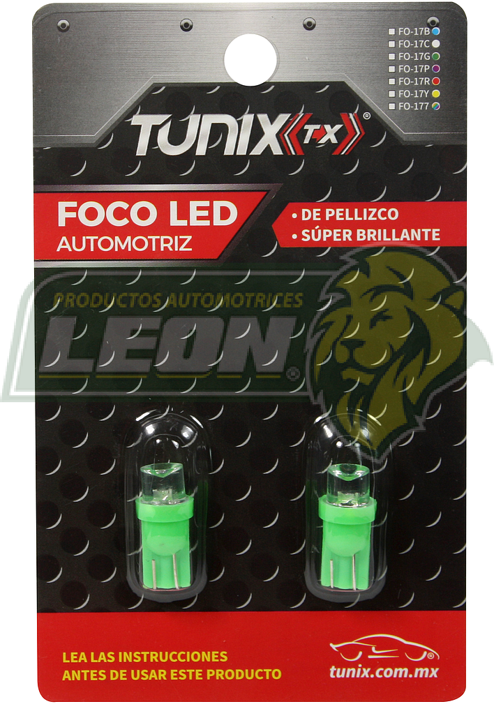 FOCO DE LED PELLIZCO VERDE=FO-16G T/ABAN