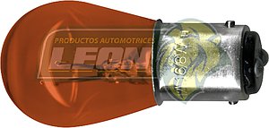 FOCO 2 POLOS PATA PAREJA BOMBILLA GRANDE AMBAR 12V S25 BA15D