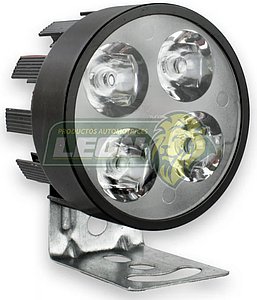 FARO DE LED P/MOTO REDONDO 4 LEDS 1 WATTS CON ESTROBO CARCASA CORTA (NEGRO)