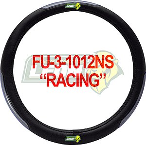 FUNDA P/VOLANTE VINIL NEGRA RACING C/REFLEJANTE PLATA UNIVERSAL