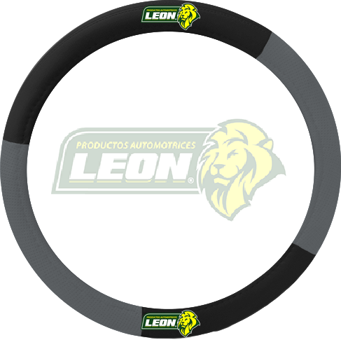FUNDA P/VOLANTE T/PIEL NEGRA/GRIS C/HOYOS UNIVERSAL