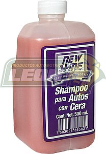 SHAMPOO PARA AUTOS ROSA CON CERA 500 ml. NEW SHINE