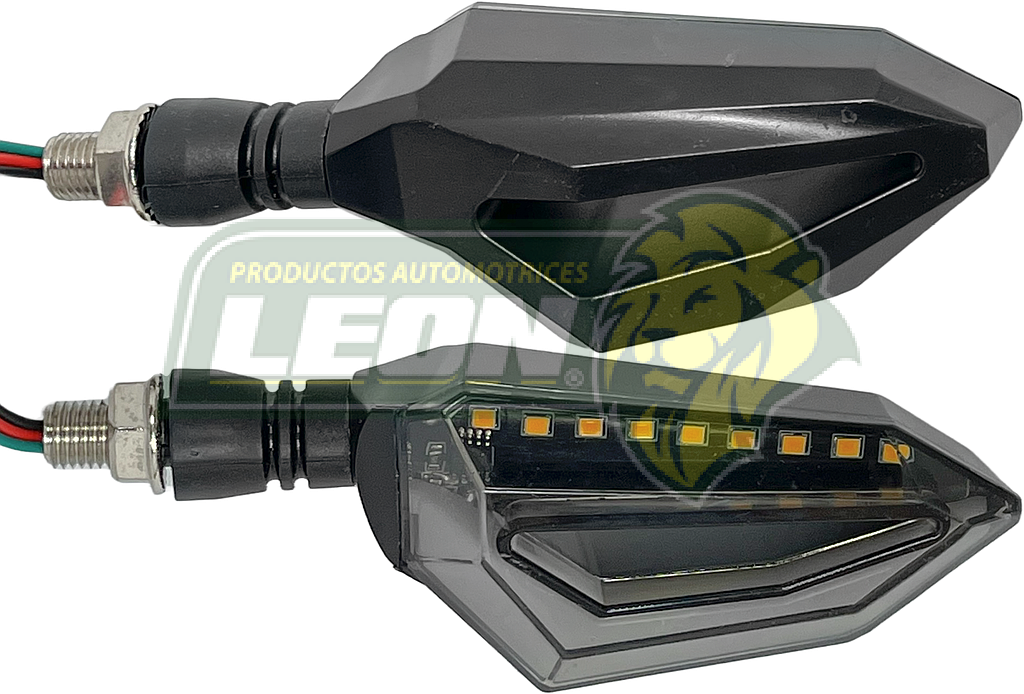LAMPARA DIRECCIONAL PARA MOTO c/9 LED ROJO, AMBAR  Y CUBIERTA  TIPO GEL (JGO. c/2 pzas.)