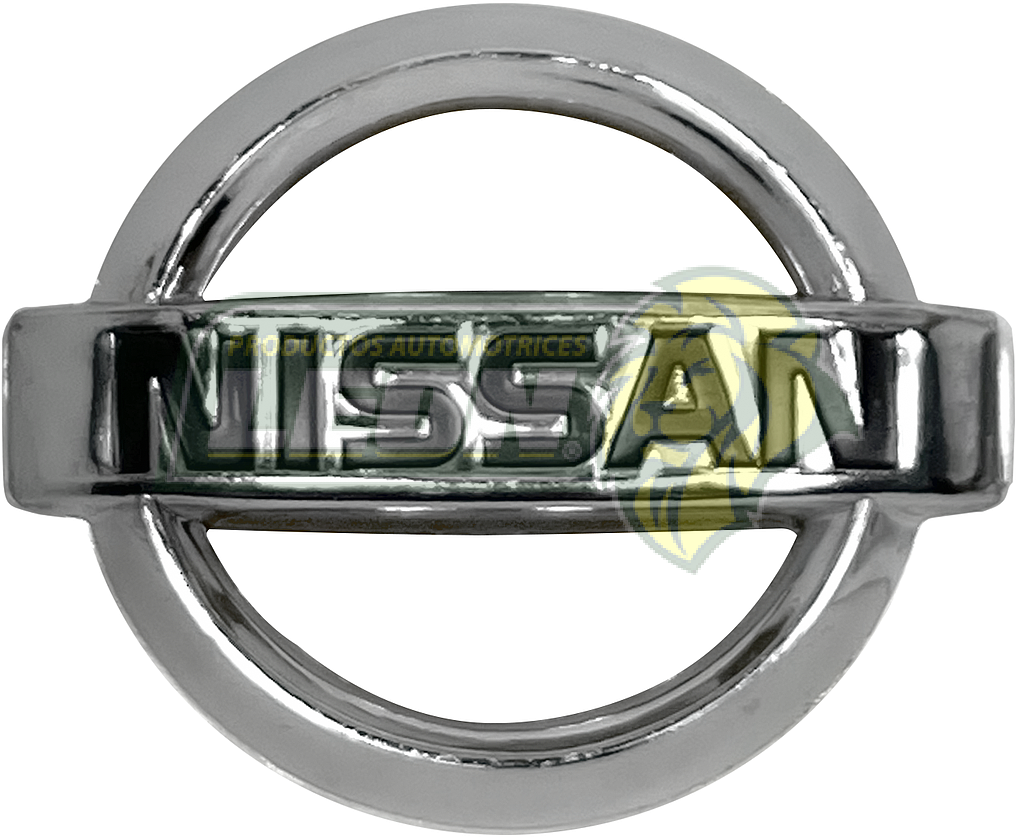 EMBLEMA PARRILLA NISSAN TSURU III 05-13 (CROMADO, LETRAS NEGRAS) (E010, EM-9001) 8.7x7.2 cm