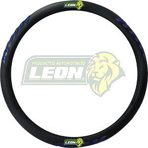 FUNDA P/VOLANTE DE VINIL NEGRA C/REFLEJANTE ONDAS AZUL UNIVERSAL