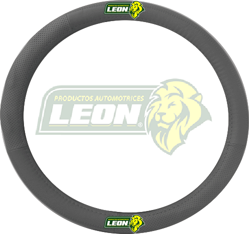 FUNDA P/VOLANTE T/PIEL GRIS LISA C/HOYOS UNIVERSAL