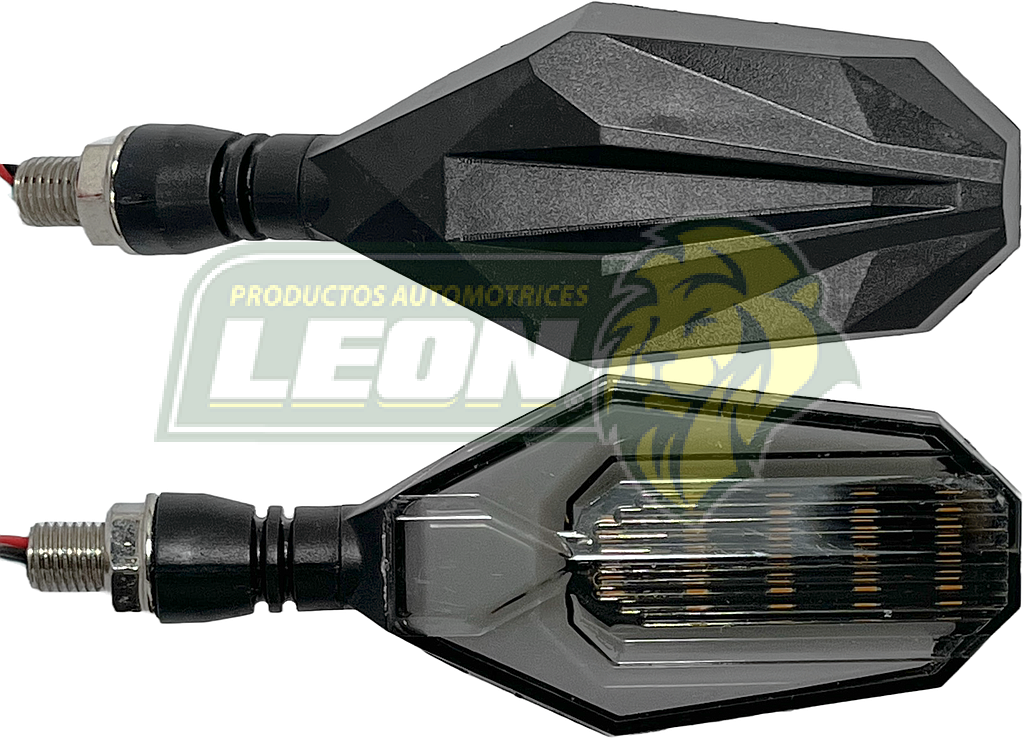 LAMPARA DIRECCIONAL PARA MOTO c/5 LEDS ROJO, AMBAR  Y CUBIERTA  TIPO GEL  (JGO. c/2 pzas.)