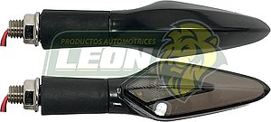 LAMPARA DIRECCIONAL BICOLOR PARA MOTO c/18 LEDS FLECHAS TIPO GEL FLASH SECUENCIAL (JGO. c/2 pzas.)