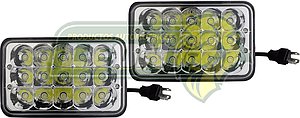 UNIDAD CUADRADA 5" 15 HIPERLEDS 3W C/U c/SOQUET DE 3T.  (JGO. c/2 pz.)