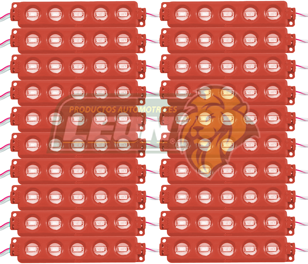 MODULO 5 ULTRA LEDS COB 5.6x3x8 cm T/ENCAPSULADO ROJO (M5/CG-CDI) (20 TIRAS)