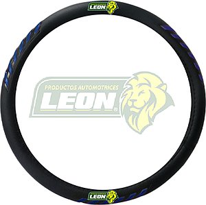 FUNDA P/VOLANTE DE VINIL NEGRA FLECHA REFLEJANTE AZUL HULE UNIVERSAL