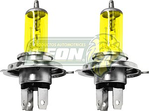 FOCO HALOGENO H4 12V 80W AMARILLO (EMPAQUE JGO. c/2 pz.) TUNIX