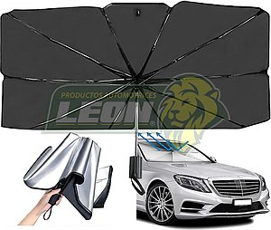 PARASOL TIPO PARAGUAS PARA PARABRISAS DE AUTO 130x75 cm.