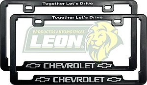 PORTAPLACAS SLIM (OFICIAL) SERIGRAFIA CHEVROLET “INNOVATION THAT EXCITES” (JGO. c/2 pzas.)