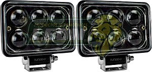 FARO RECTANGULAR 6 LEDS C/LUPA BLANCO 7.8x11.2 cm ALT.: 9.3 cm TUNIX (JGO. c/2 pz)