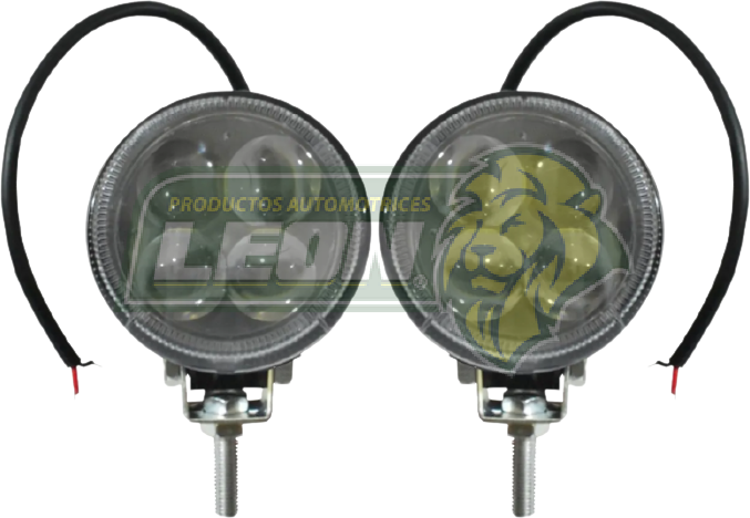 FARO REDONDO c/4 LEDS Y LUPA 3” 10x8.3 cm (JGO. c/2 pz.)