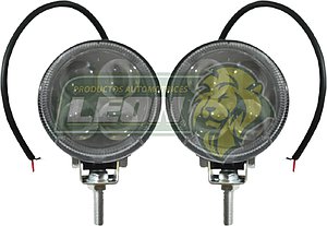 FARO REDONDO c/4 LEDS Y LUPA 3” 10x8.3 cm (JGO. c/2 pz.)