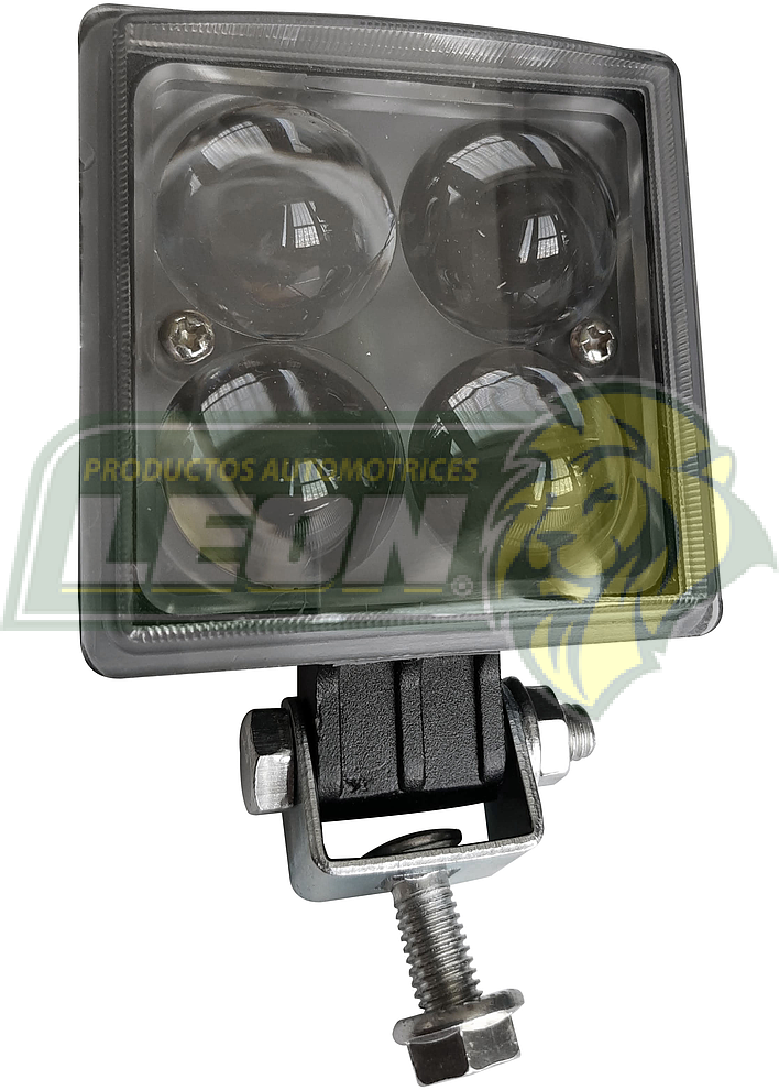 FARO CUADRADO C/4 LEDS Y LUPA 7.6 cm ALT. C/BASE 9.0 cm TUNIX