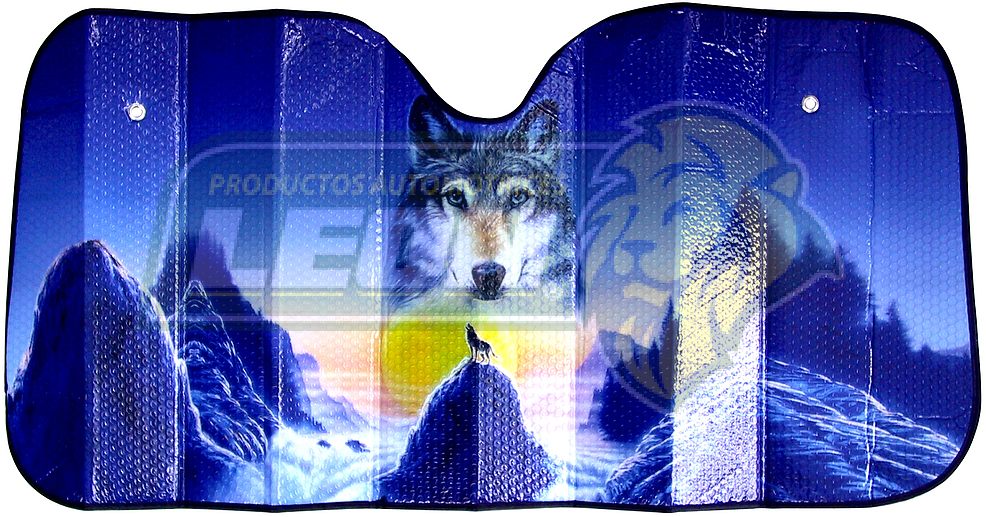 CORTINA PARASOL METALIZADA COYOTE (LOBO) JUMBO 146x70 cm. DOBLE BURBUJA 0042