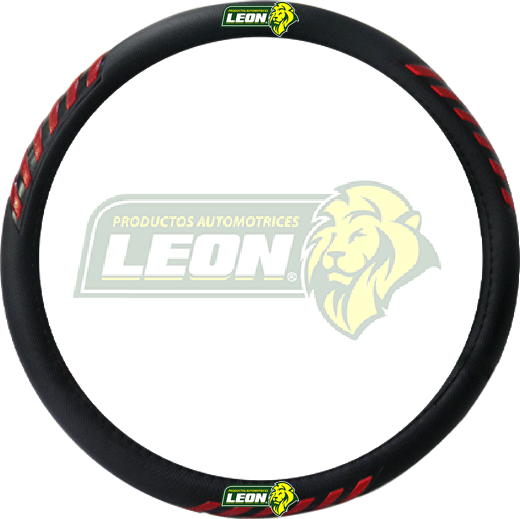 FUNDA P/VOLANTE DE VINIL NEGRA FLECHA REFLEJANTE ROJA HULE UNIVERSAL