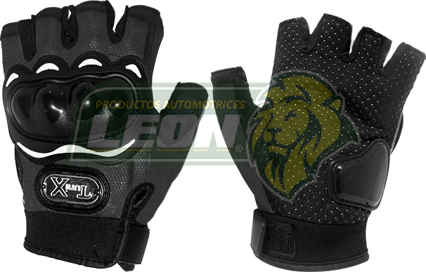 GUANTES P/MOTOCICLISTA “DEDOS DESCUBIERTOS” GDE. NEGROS (PAR)