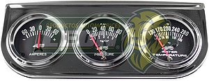 MARCADOR TRIPLE 12V MECANICO CARATULA NEGRA