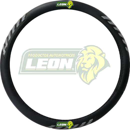 FUNDA P/VOLANTE DE VINIL NEGRA C/REFLEJANTE ONDAS PLATA UNIVERSAL