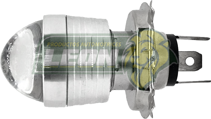 FOCO PARA MOTO H4 BAJA Y ALTA C/LUPA Y CARCASA CROMADA