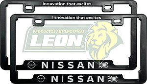 PORTAPLACAS SLIM (OFICIAL) SERIGRAFIA NISSAN “TOGETHER LETS DRIVE” (JGO. c/2 pzas.)