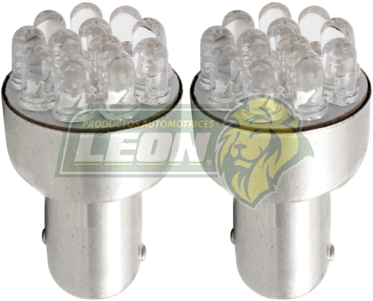 FOCOS 1157 DE 12 LEDS 12V  "VERDE" (JGO. c/2pz)