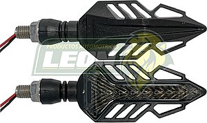 LUZ DIRECCIONAL PARA MOTO c/14 LEDS c/FUNCION FLASH Y SECUENCIAL ROJO (JGO. c/2 pzas.)