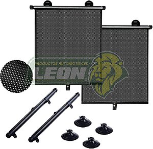 CORTINAS DE MALLA DE POLIESTER, RETRACTIL PARA AUTO 45x55 cm (SET)