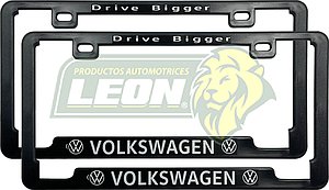 PORTAPLACAS SLIM (OFICIAL) SERIGRAFIA VW “DRIVE BIGGER” (JGO. c/2 pzas.)