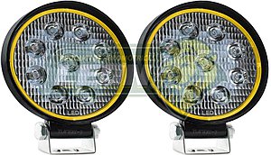 FARO REDONDO C/9 HIPERLEDS 27W C/FUNCION EN ARO LUZ AMBAR (JGO. c/2 pz.)