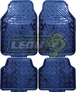 TAPETE CROMADO AZUL METALIZADO CON CARBON (JGO. c/4 pz.)