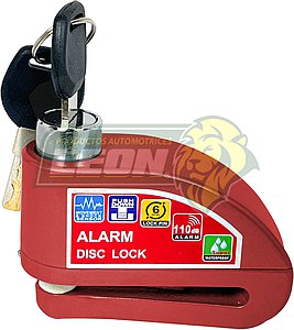 CANDADO PARA MOTO UNIVERSAL SEGURO ANTIROBO 110dB. CON ALARMA ROJO