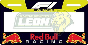 PORTAPLACAS ULTRAMAX PREMIUM RED BULL DECORADO SERIGRAFIA (JGO. c/2 pzas.)