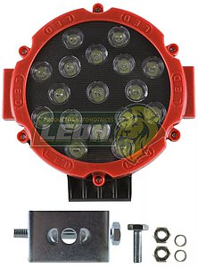 FARO REDONDO C/17 HIPERLEDS 7”x7”x2” CARCAZA ROJA TUNIX 