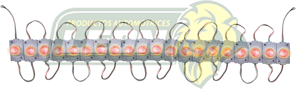 TIRA HIPERLED C/LUPA 12V 1.5W COLOR ROJO (20 MODULOS)