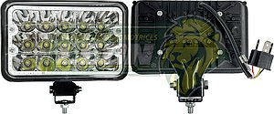 UNIDAD CUADRADA 5" OJO DE ANGEL 15 HIPERLEDS 3W C/U COLOR AZUL c/SOQUET 3T. (JGO. c/2 pz.)