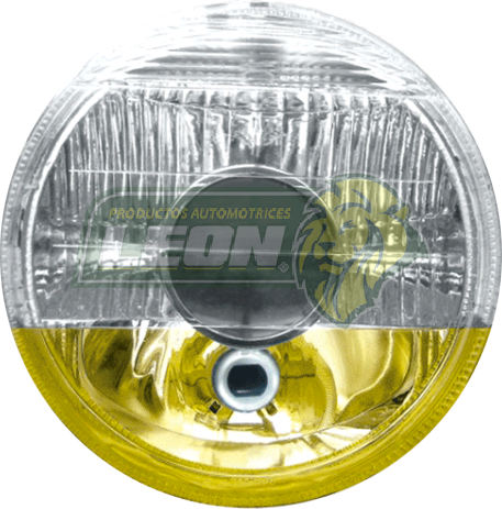 UNIDAD HUECA REDONDA 7” VW SEDAN 1600 (DE 3 FOCOS, C/CARCAZA Y LUPA) BLANCA-AMARILLA (JGO. c/2 pz.)