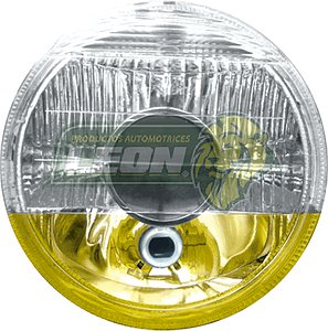 UNIDAD HUECA REDONDA 7” VW SEDAN 1600 (DE 3 FOCOS, C/CARCAZA Y LUPA) BLANCA-AMARILLA (JGO. c/2 pz.)